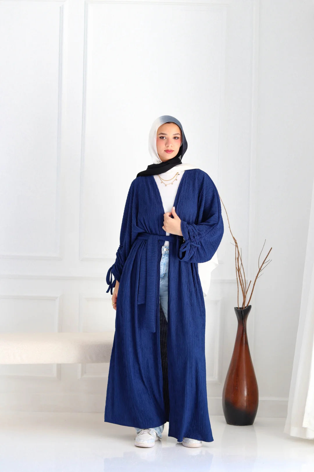 Navy Crushed Kimono