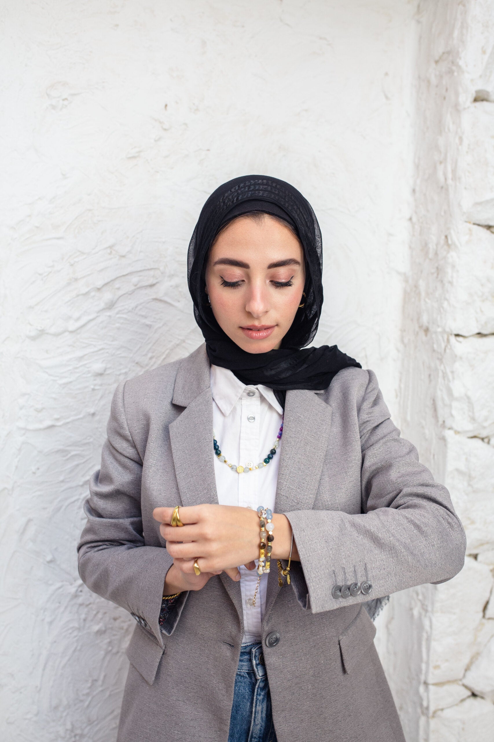 padded long blazer