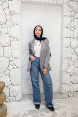 padded long blazer