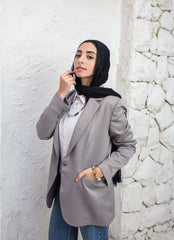 padded long blazer
