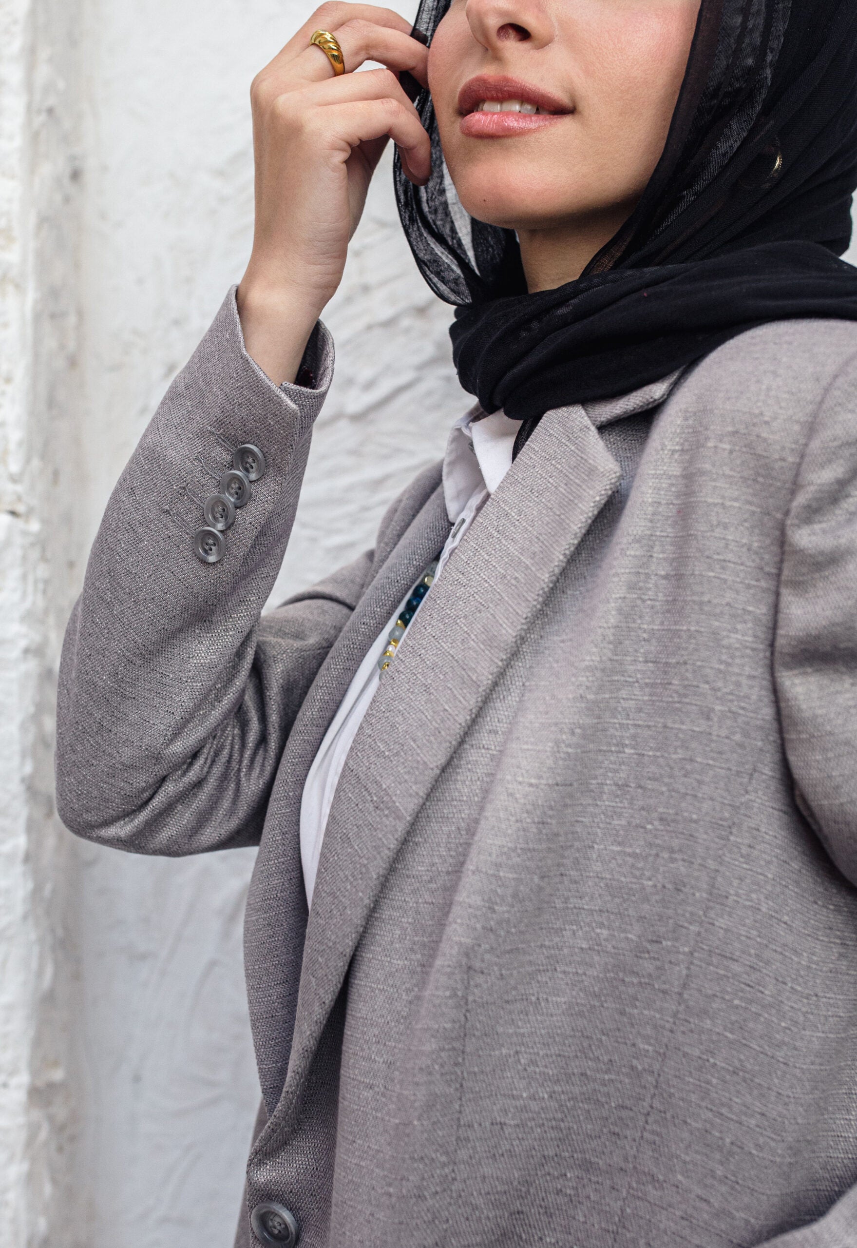 padded long blazer