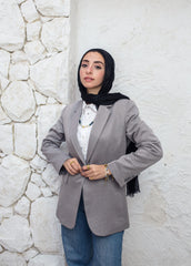 padded long blazer