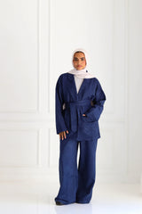 Velvet set in navy
