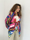 Colorful Zebra Short Kimono