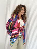 Colorful Zebra Short Kimono