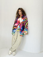 Colorful Zebra Short Kimono