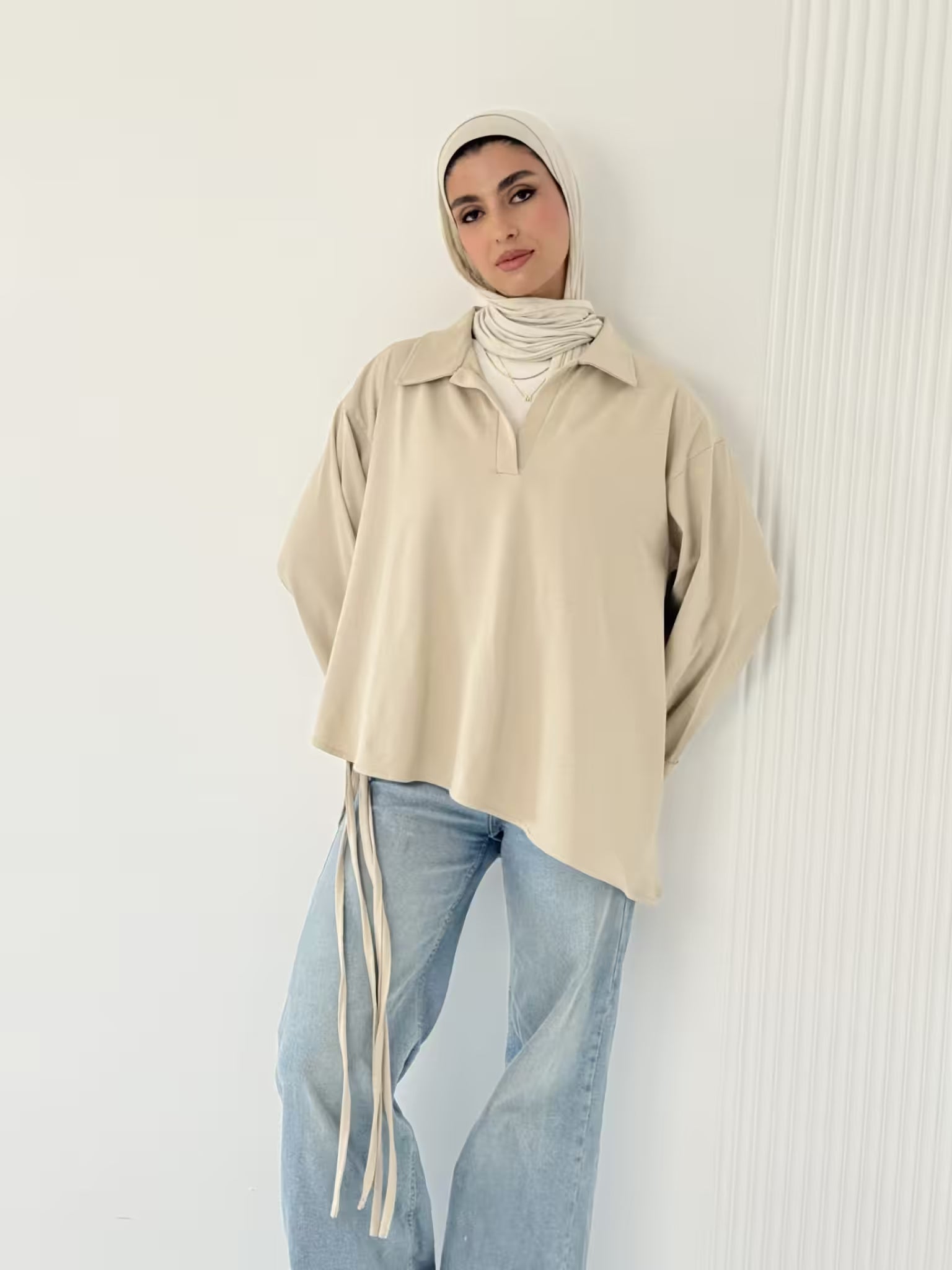 Beige Cotton Top