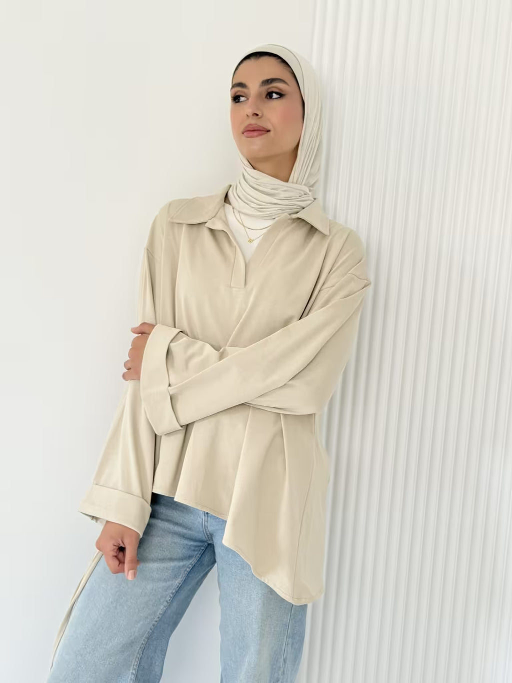 Beige Cotton Top