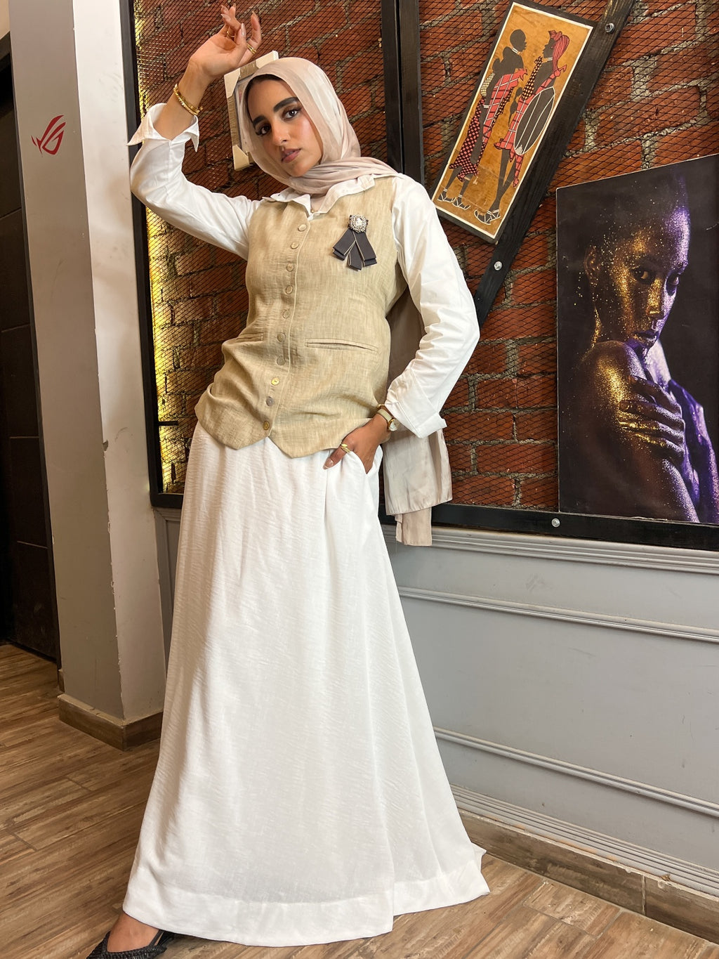Linen Flowy Skirt