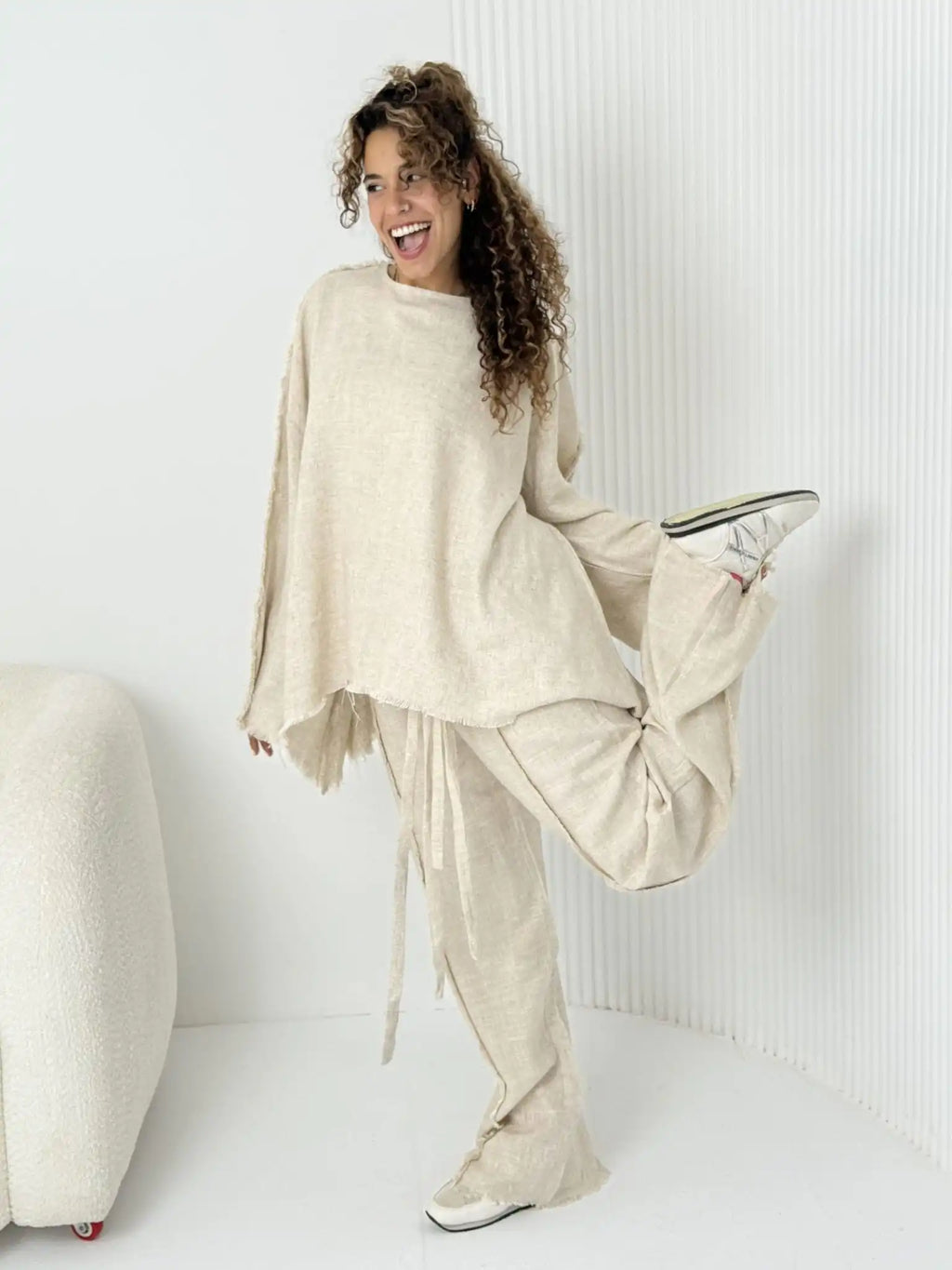 Raneem Linen Beige Set