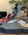 LEENDESIGNS STRIPE GREEN SCARF