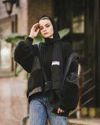 LEENDESIGNS BLACK COTTON SCARF