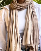 LIGHT BEIGE STRIPES X PLAIN BEIGE COTTON LYCRA