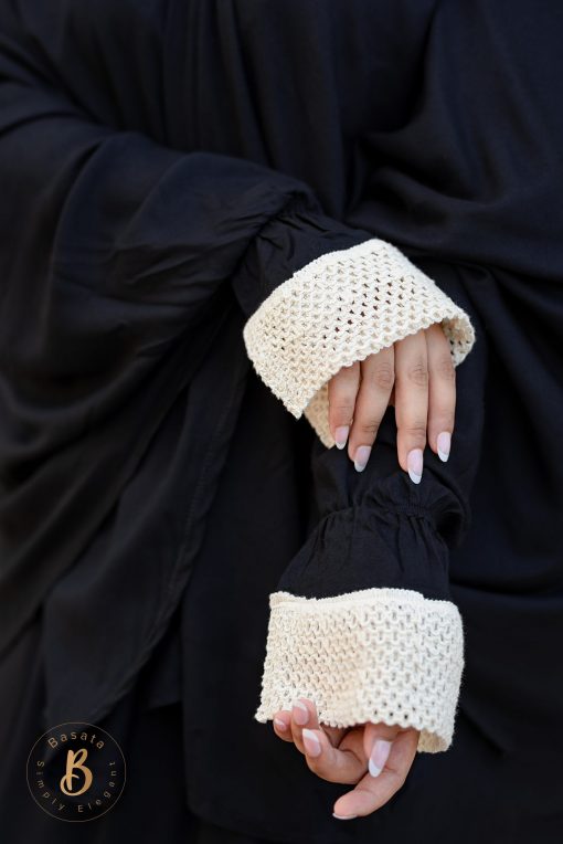Black Cotton Viscose Khimar and Skirt Set