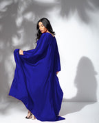 Layla Satin Cape Dress With Inside Belt