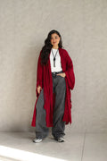 Halo Braids kimono cherry red