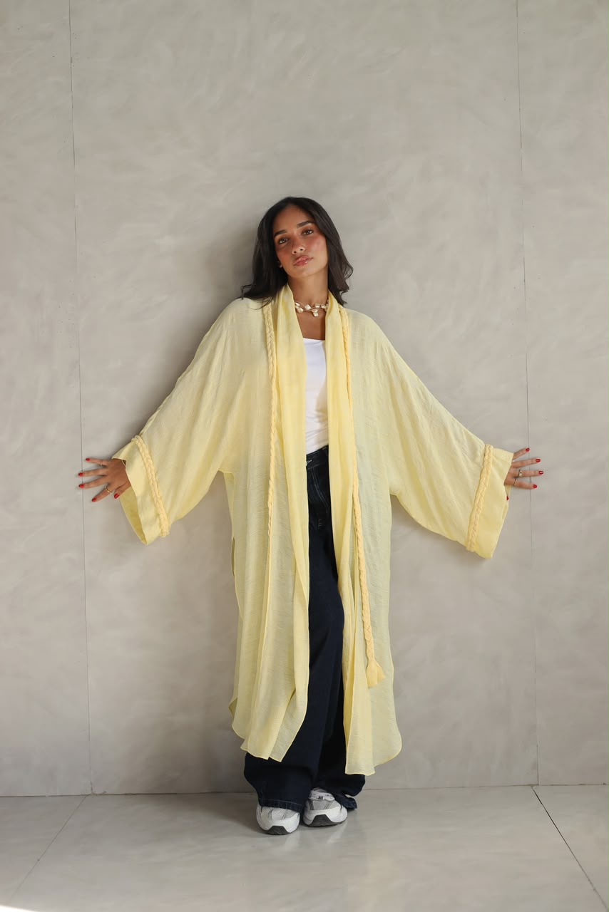 Halo Braids kimono butter yellow