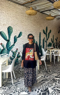 Black leopard tee
