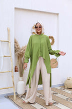 Miss Bold Wrinkled High-Low Blouse