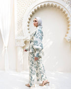 Floral brocade evening set