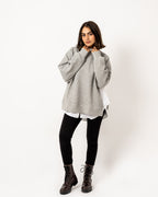 Asymmetric side zipper pullover