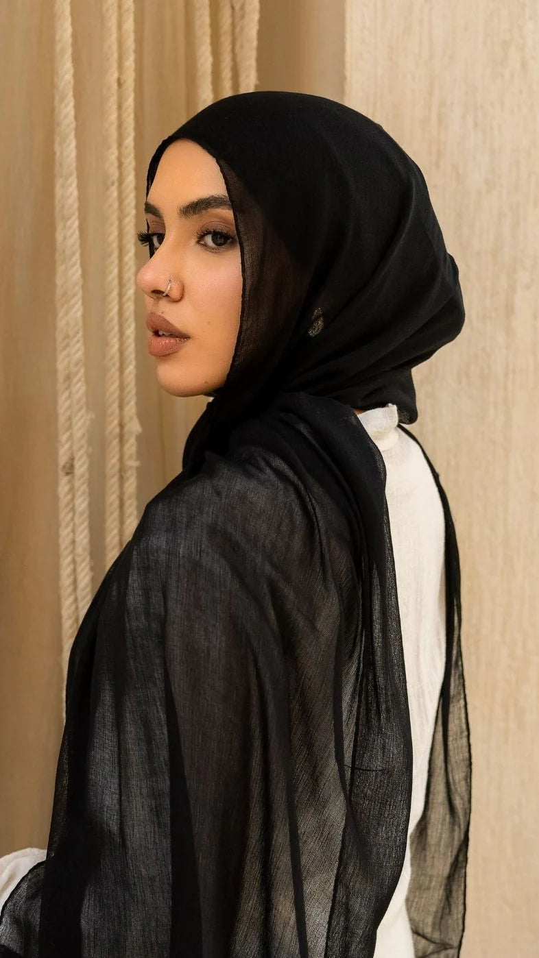 Ruffled linen Hijab