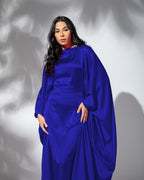 Layla Satin Cape Dress With Inside Belt