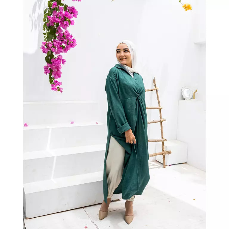 Green knot dress