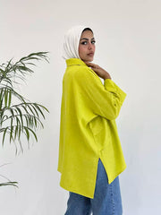 EFFORTLESS BLOUSE IN LIME GREEN