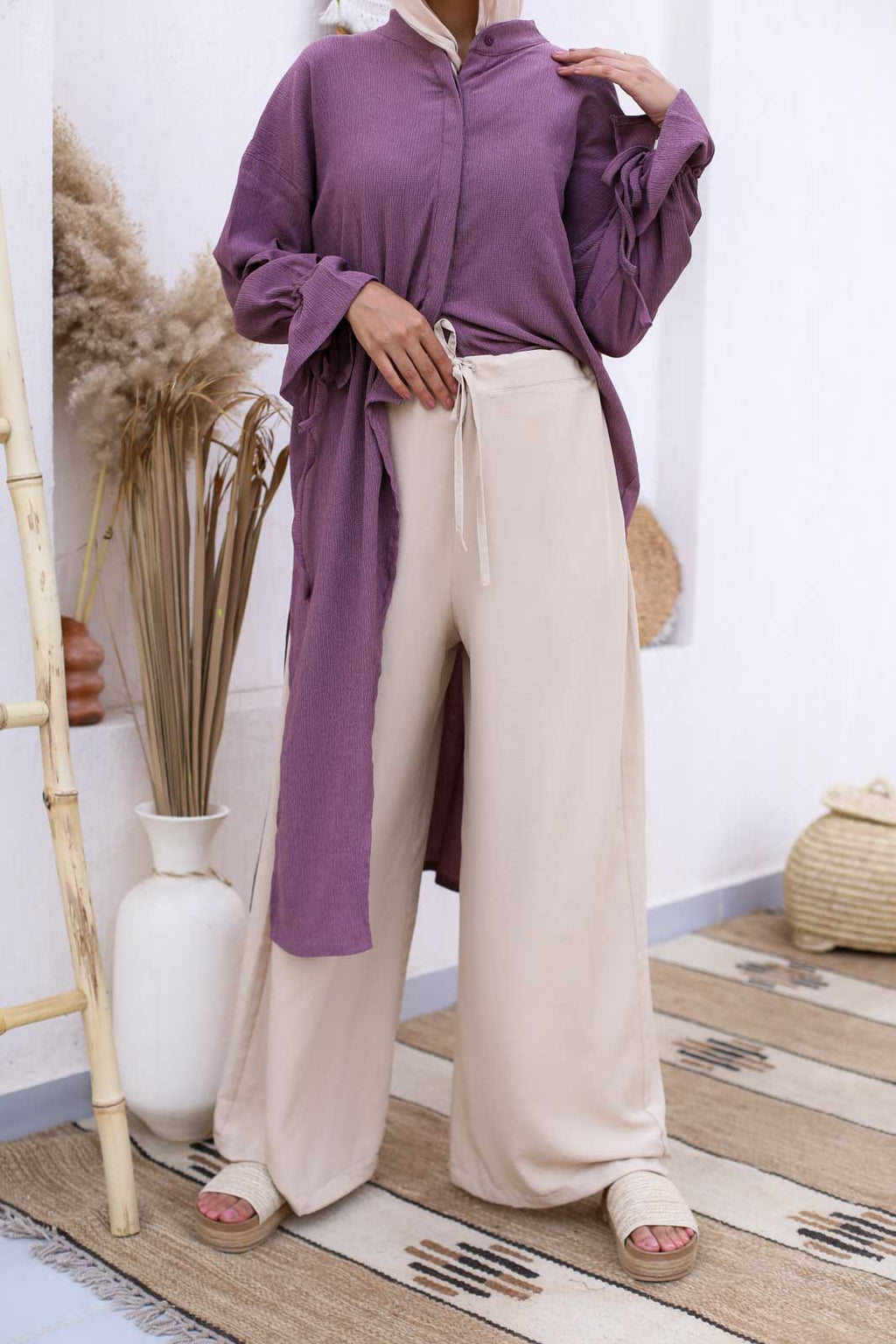 Miss Bold Wrinkled High-Low Blouse