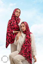 Crimson Whirl - Chiffon Hijab