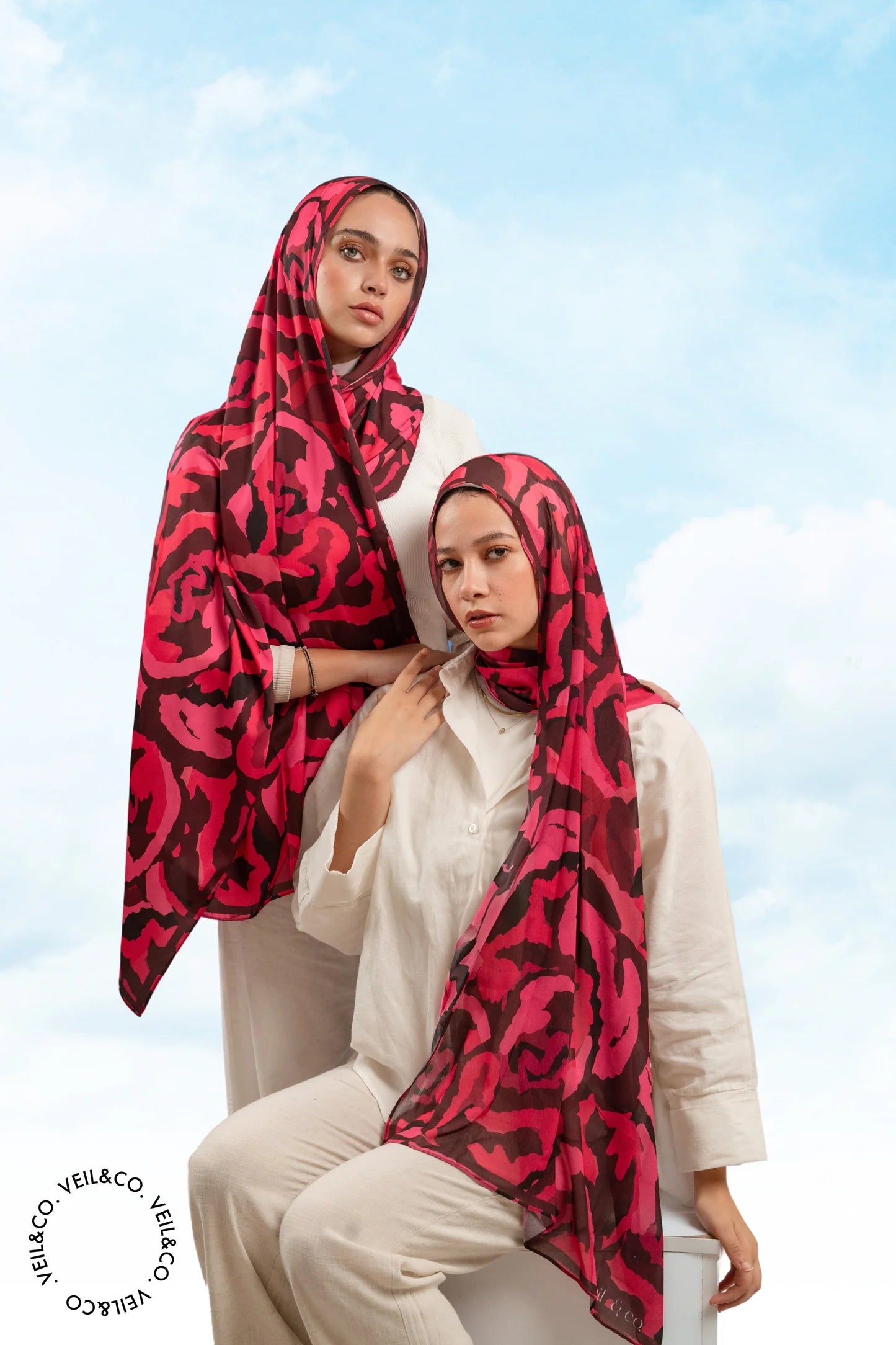 Crimson Whirl - Chiffon Hijab