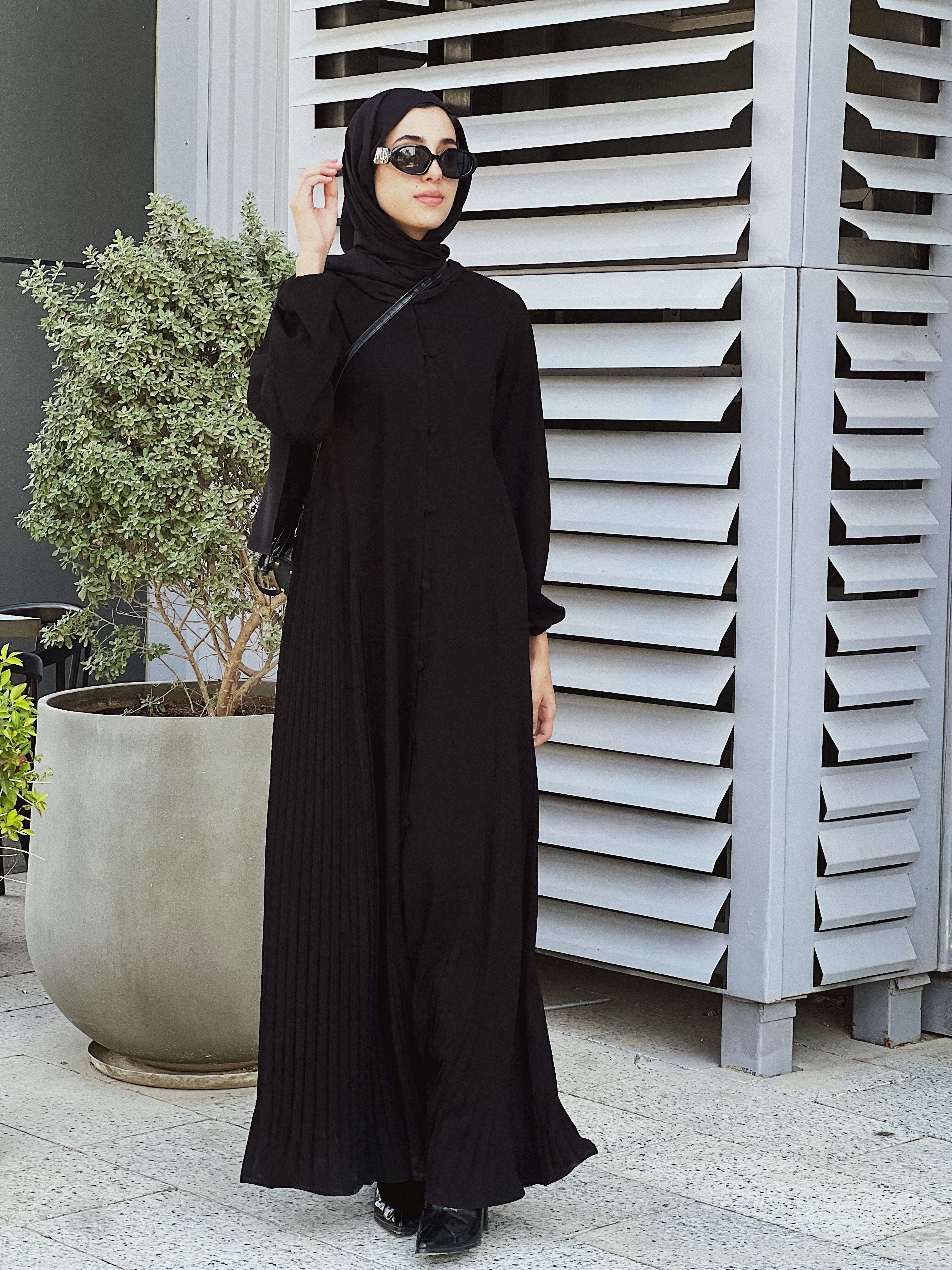 Pleat Cascade Abaya 027