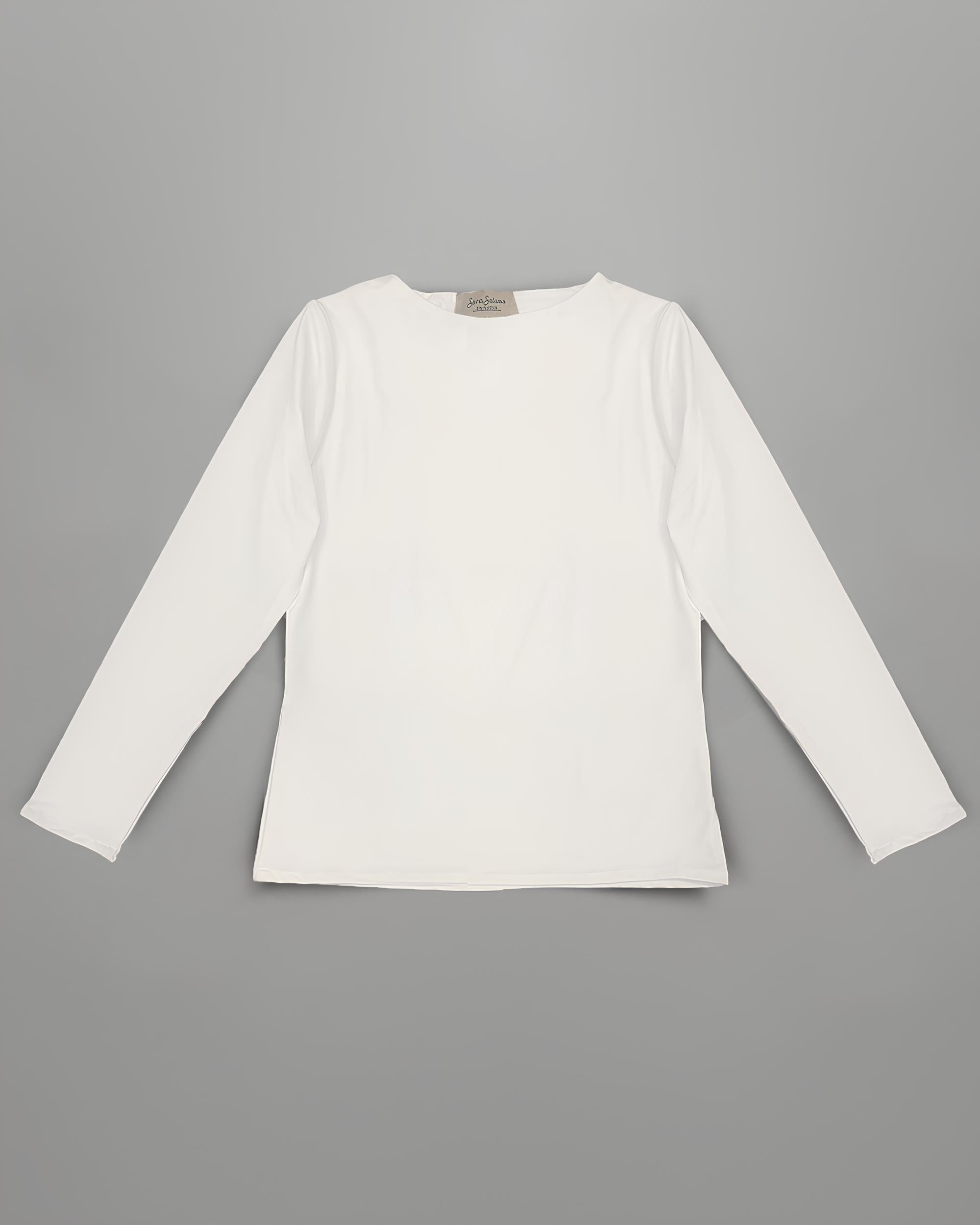 Essential Cotton long Sleeves Double Layered Top - offWhite
