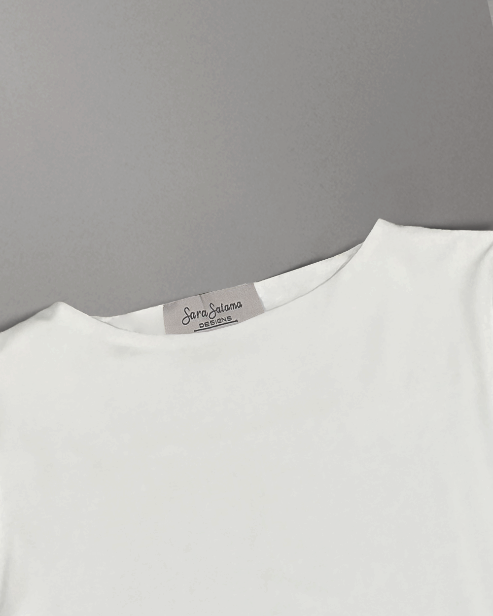 Essential Cotton long Sleeves Double Layered Top - offWhite