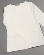 Essential Cotton long Sleeves Double Layered Top - offWhite