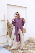 Miss Bold Wrinkled High-Low Blouse
