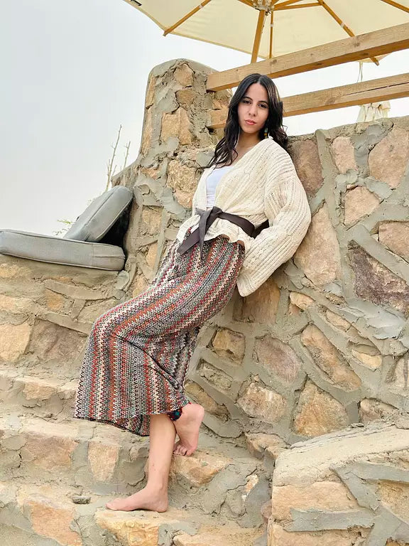 Knitted bohemian skirt