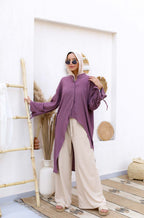 Miss Bold Wrinkled High-Low Blouse