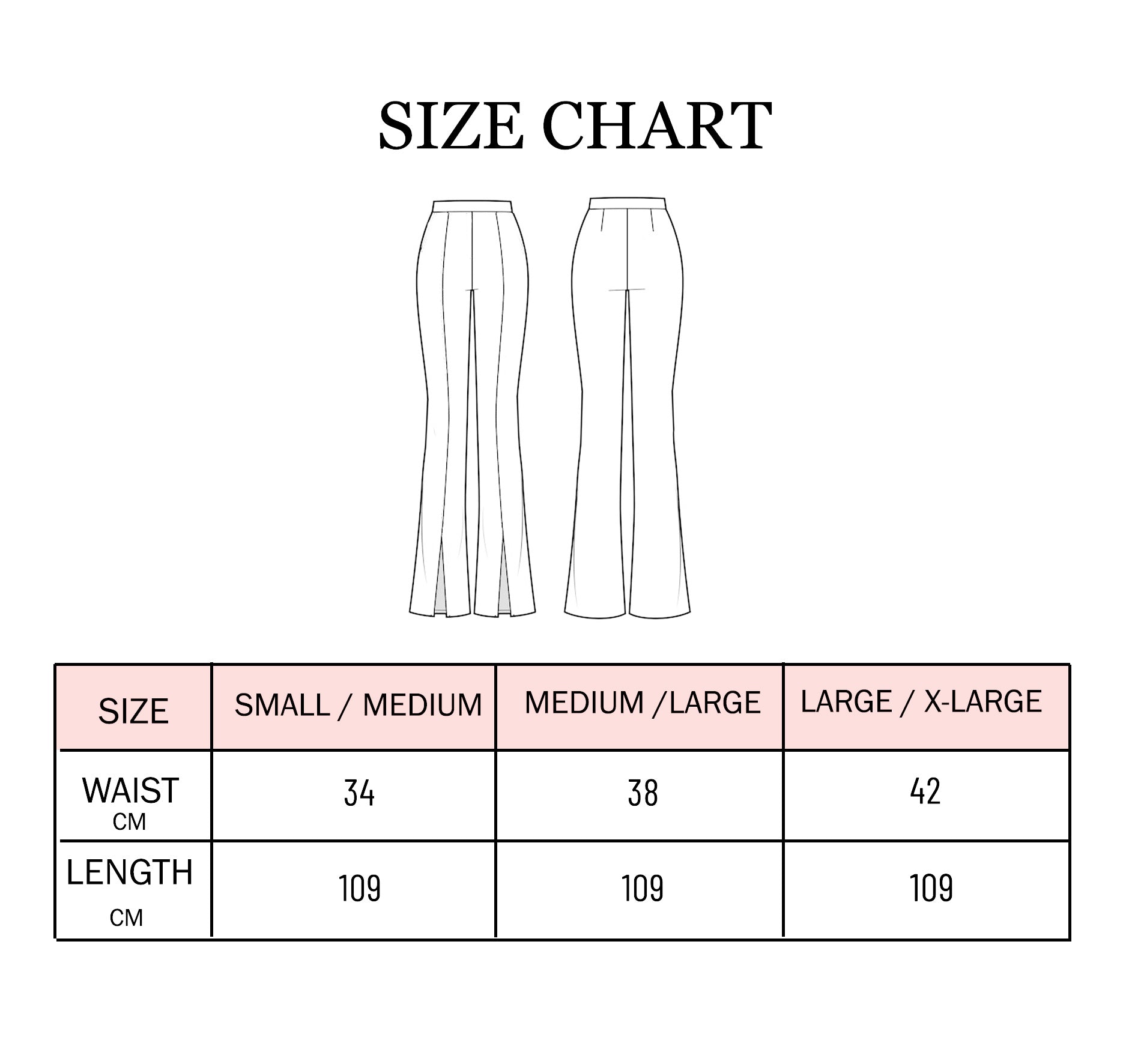 Flare Pants with Slit - Black