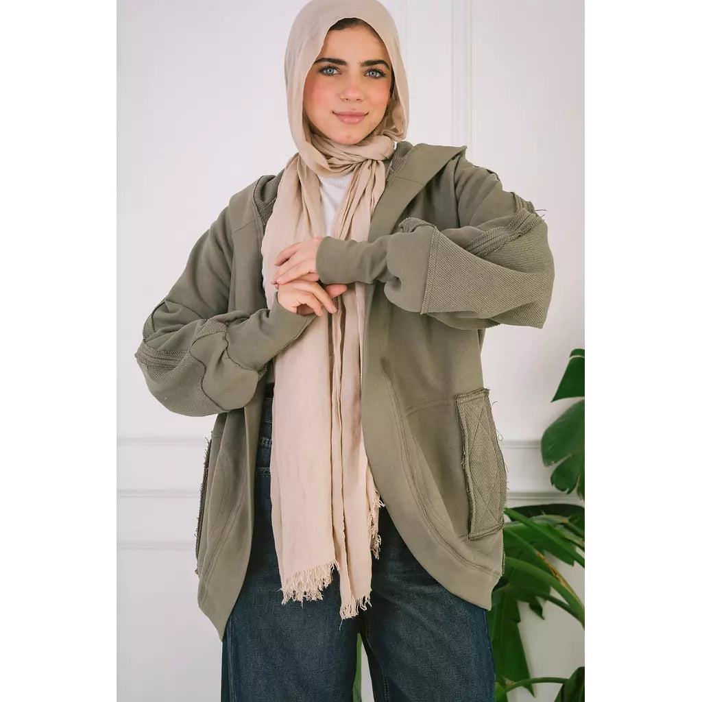 Upside down melton jacket