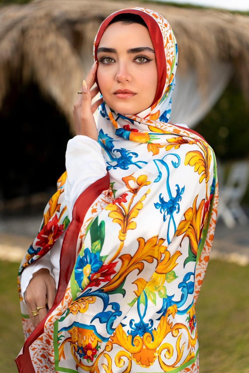 Heritage Bloom- Silk Hijab