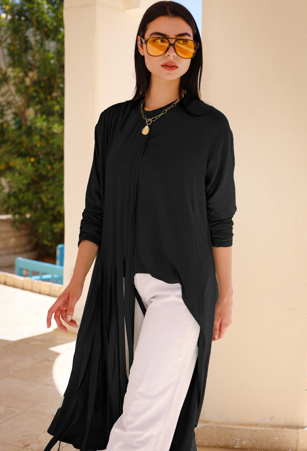 High-low Fringes Top