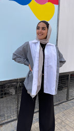 Relaxed-fit grey denim poplin shirt