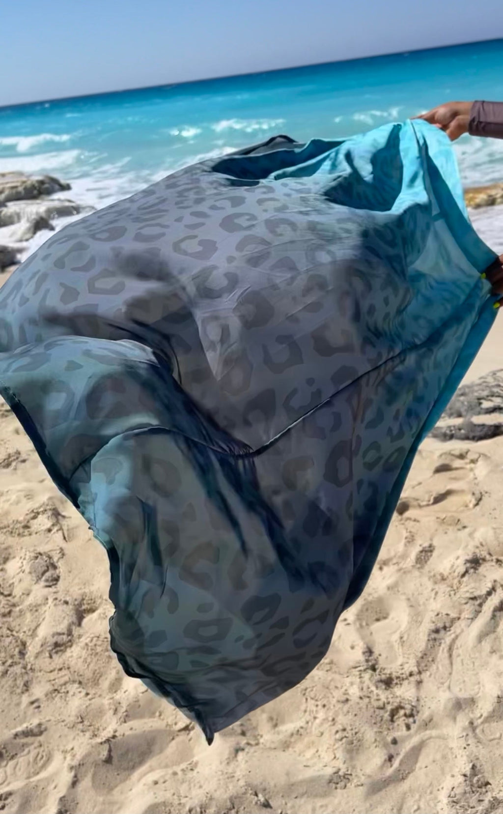 Leopard wrap skirt/ Cover-up