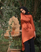 Silk Satin high low Tunic