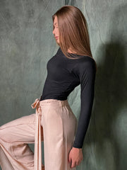 Long-sleeves tank top in BLACK