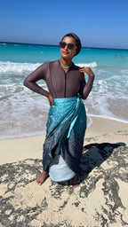 Leopard wrap skirt/ Cover-up