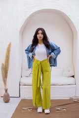 Wrap me pants in Lime green