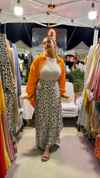 Leopard wrap skirt/ Cover-up